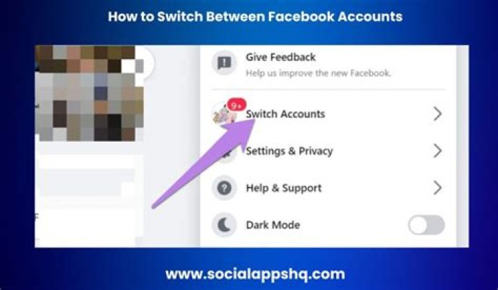 How do you switch between Facebook accounts?