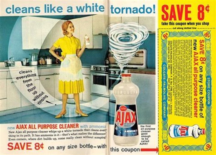 What cleans like a white tornado?