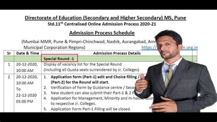 What is special round in Fyjc admission 2020?